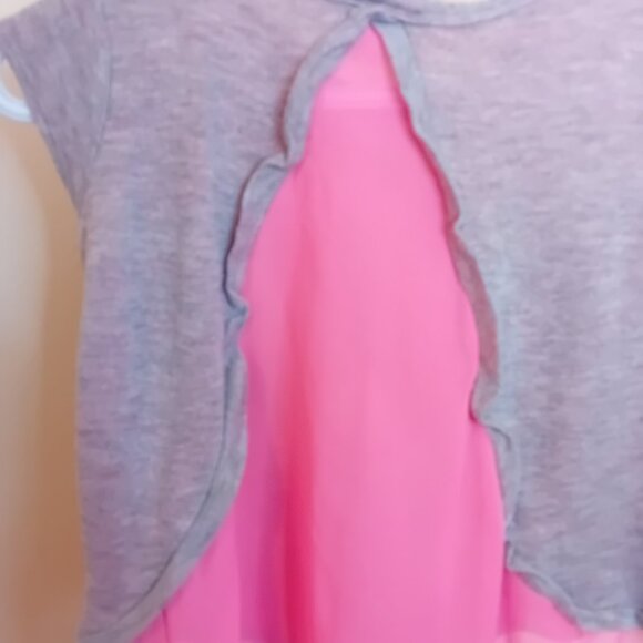 Y2K Kiddo Hearts Neon Sequin Mesh Back Crop Half Sleeve Top Mcbling Approx L - Picture 11 of 12